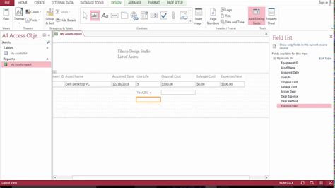 Acoounting Fixed Assets Management Database With MS