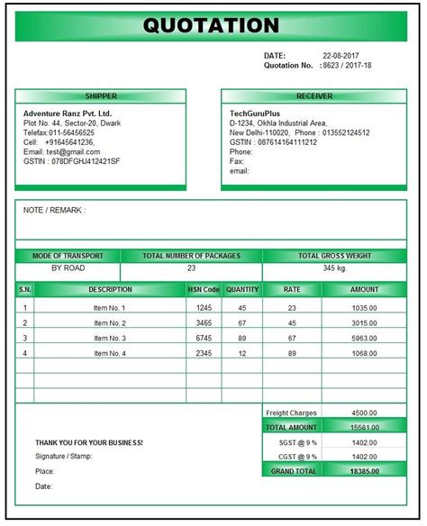 Quotation Template Doc Quotation Template Pdf Quotation