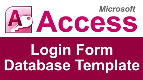 Microsoft Access Login Form Database Template YouTube