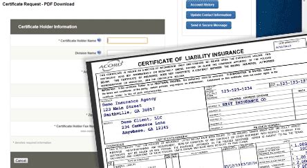 Self Service Certificates Of Insurance Tracking