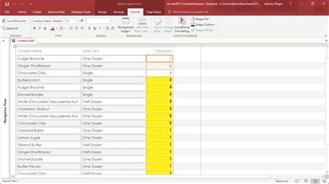 MS Access Include Control Formatting In Report
