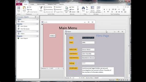 Creating A Main Menu Form In An Access Database YouTube