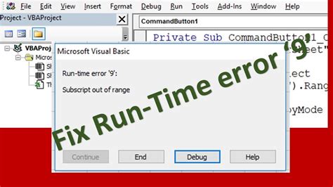 Run Time Error Subscript Out Of Range Identify And