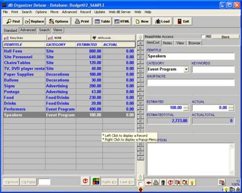 Budget Organizer Deluxe Simple Budget Manager Database