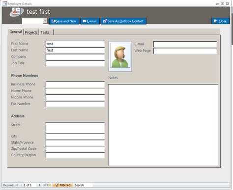 Project Management Database Template Project Management