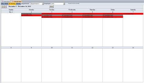 Staff Scheduling Database Template Scheduling Database