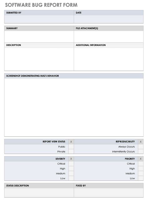 Free Bug Report Templates And Forms Smartsheet