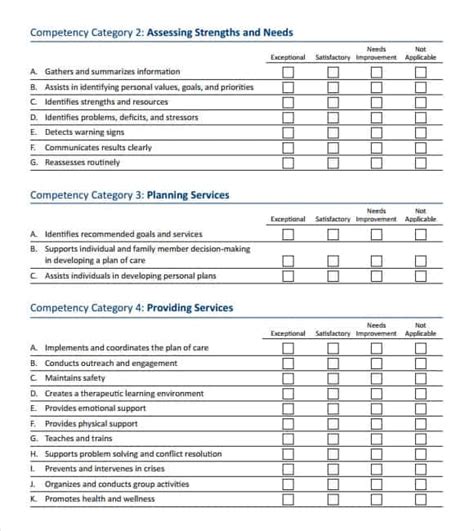 Skills Assessment Templates Word Excel PDF Formats