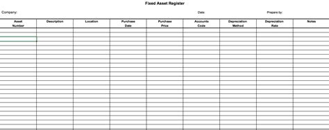 What Is A Fixed Asset Register Defintion And Excel Template
