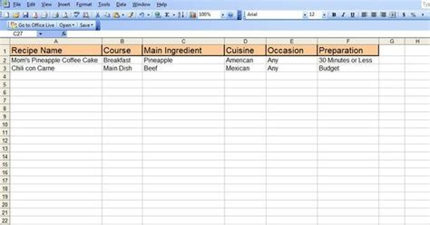 How To Create An Excel Recipe Spreadsheet With Images