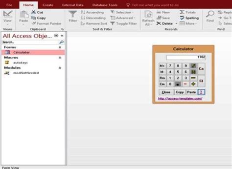 Microsoft Access Templates Calculator Form Templates