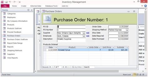 Free Inventory Control Forms Template For Microsoft Access