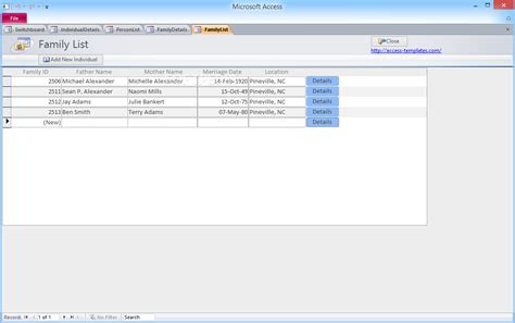 Download Microsoft Access Family Tree Genealogy History