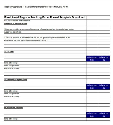 Asset Tracking Template Free Word Excel PDF