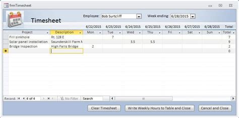 Advanced Timesheet With Access