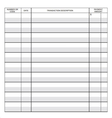 FREE Sample Check Register Templates In PDF
