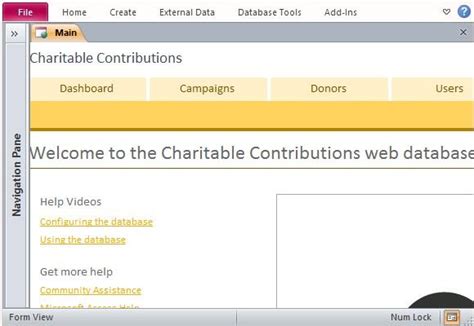 Charitable Donor Database Template For Access