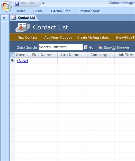Contact Management Database Template Business Template