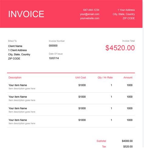 Graphic Design Invoice Template Free Download Send In