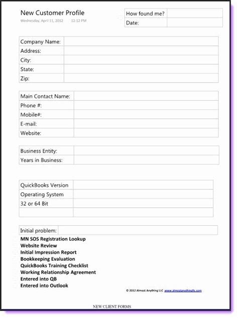 Customer Profile Form New Best S Of Customer Order Form