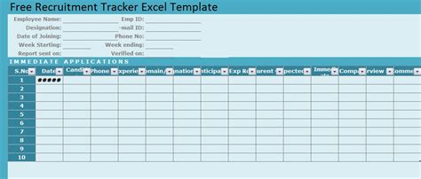 Free Recruitment Tracker Excel Template Excel