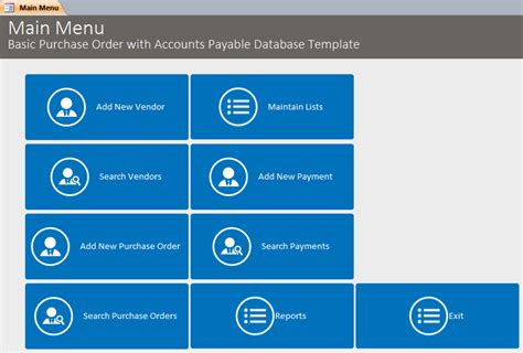 Basic Purchase Order With Accounts Payable Database