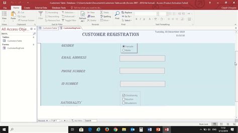 Create A Customers Registration Form With MS Access YouTube