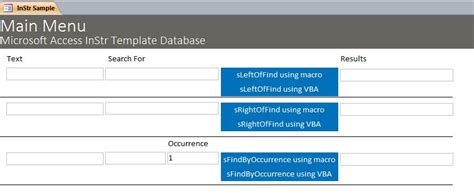 Microsoft Access Sample Code InStr Example Code