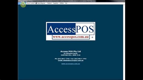 Access POS Software Demonstration Of The Main Menu YouTube