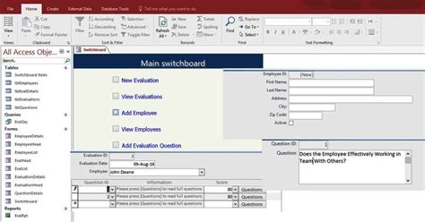 Access Employee Performance Evaluation Form Templates