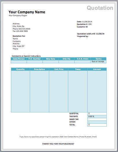 Computer Purchase Quotation Template Quote Template