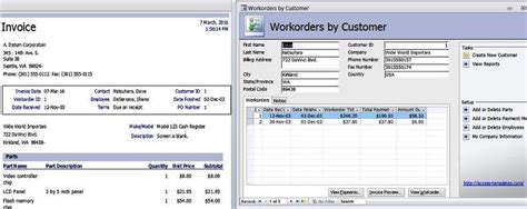 Access Templates Work Orders Invoice Services Management