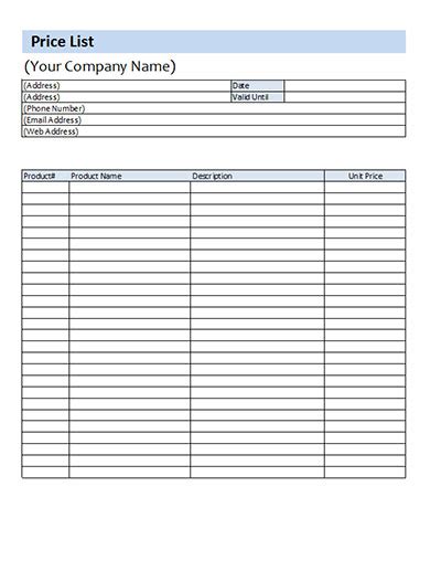 Microsoft Access Price List Template Qiux