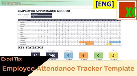 ENG Employee Attendance Tracker Template Free Excel