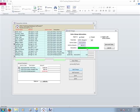 HOA Property Management Database Software System For