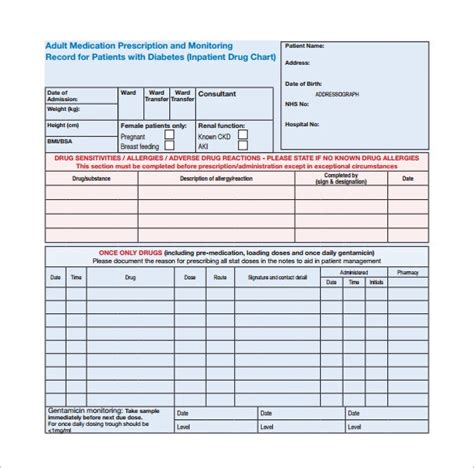 Patient Chart Templates DOC PDF Excel Free