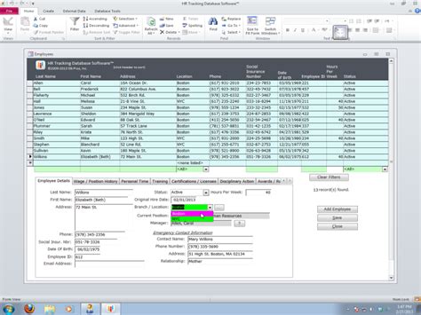 HR Tracking Database Software Information And Download Of