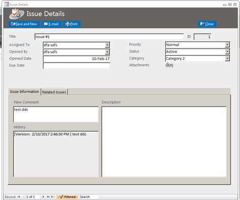 Issue Tracking Database Template Issue Database