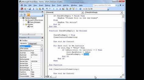 MS Access Check For Empty Null Controls YouTube