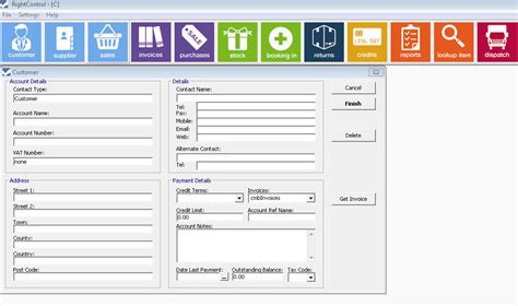 Customer Management RightControl Stock Control Software
