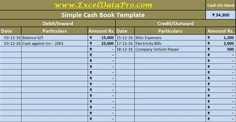 Download Cash Book Excel Template ExcelDataPro