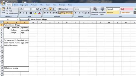 How To Create A Recipe Template In Word Excel Computer