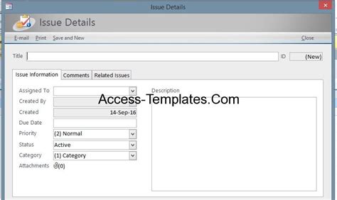 Access Issues Tracking Templates For MS Access And