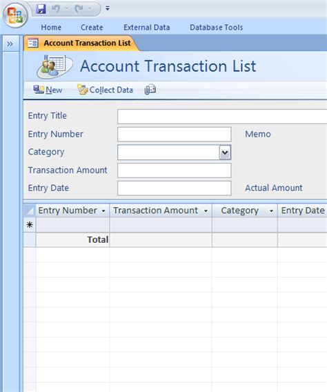 Access Personal Account Ledger Microsoft Access Template