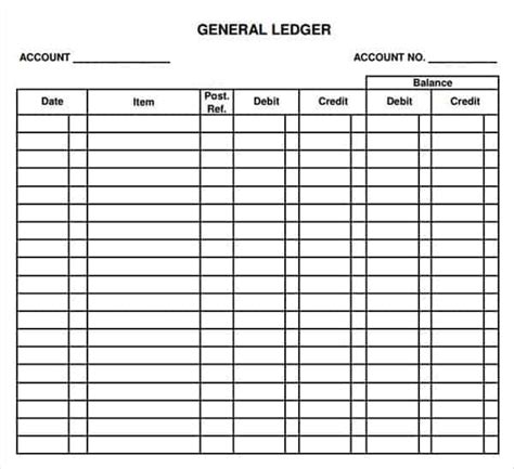 Excel General Ledger Templates Excel Templates