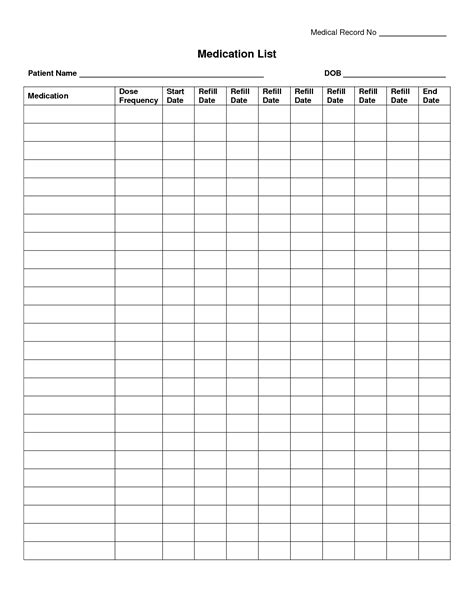 Medication Administration Record Template World Of Reference