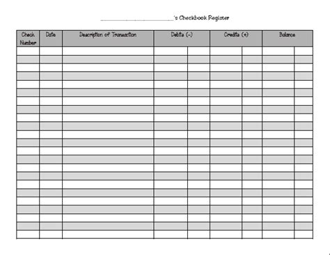 Excel Checkbook Register Templates Excel Templates