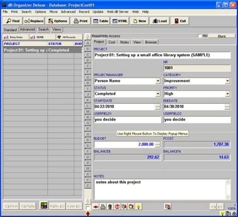 Project Cost Tracking Organizer Deluxe Simple Project