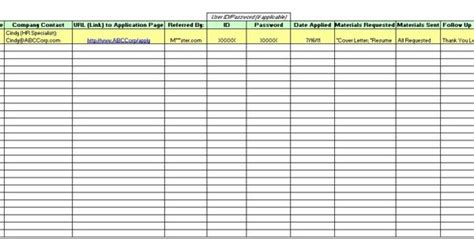 Applicant Tracking Spreadsheet Template Tracking