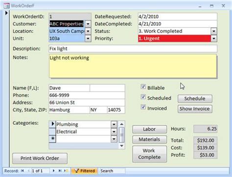 Microsoft Access Work Order Seminar Tutorial Excel